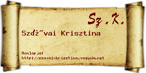 Szávai Krisztina névjegykártya