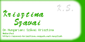 krisztina szavai business card