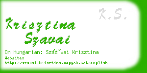 krisztina szavai business card